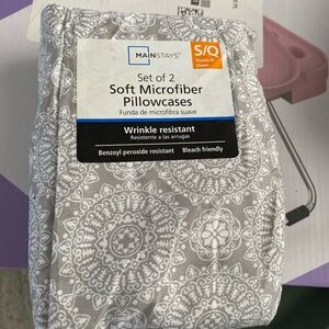Mainstays Gray Patterned Microfiber Pillowcases - Set of 2